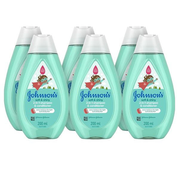 Johnson's Soft &amp; Shiny 2-in-1 Shampoo &amp; Conditioner 6 x 200ml