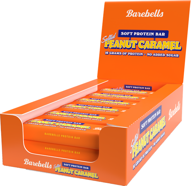 Barebells High Protein, Low Sugar Soft Bar, 12 x 55g- Salted Peanut Caramel