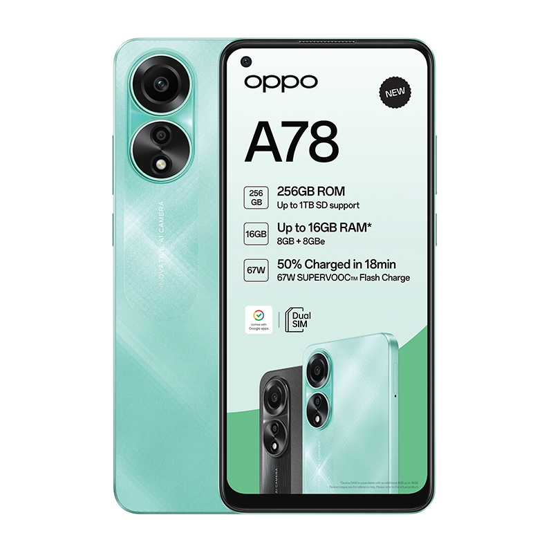 OPPO A78 256GB LTE Dual Sim 256GB - Aqua Green