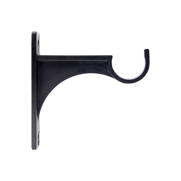 25mm Steel Rod Plastic Single Bracket Black