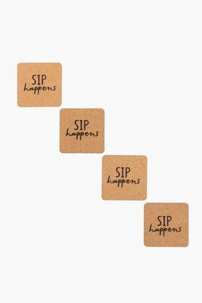 Square Cork Coasters, Pack of 4