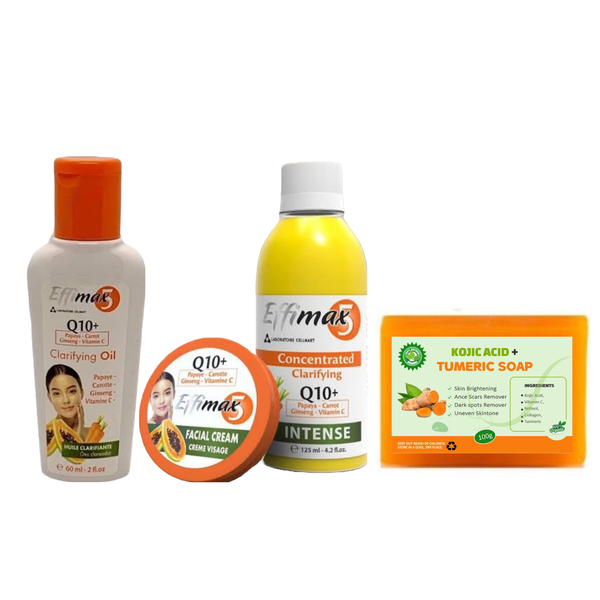 Effimax Lotion, Face Cream, Clariying Oil And Kojic Acid &amp; Tumeric Soap