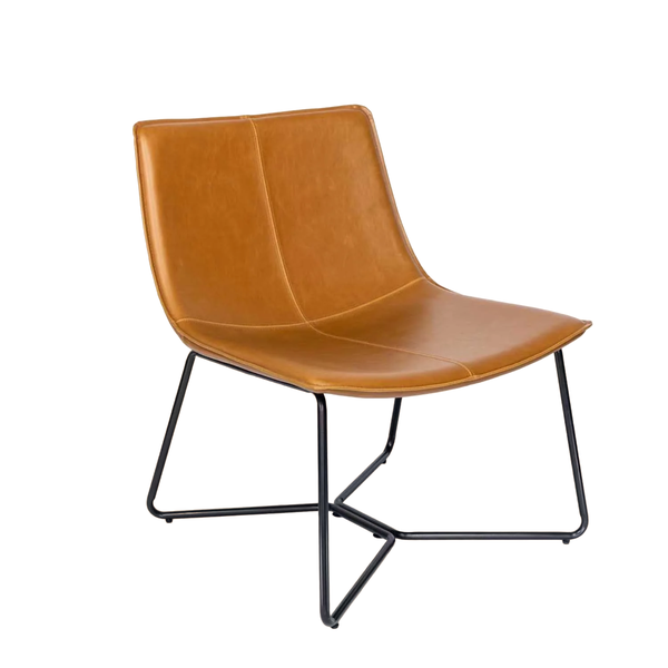 Ama Leather Touch PU Dining/Visitor's Office Chair - Dark Grey/Brown