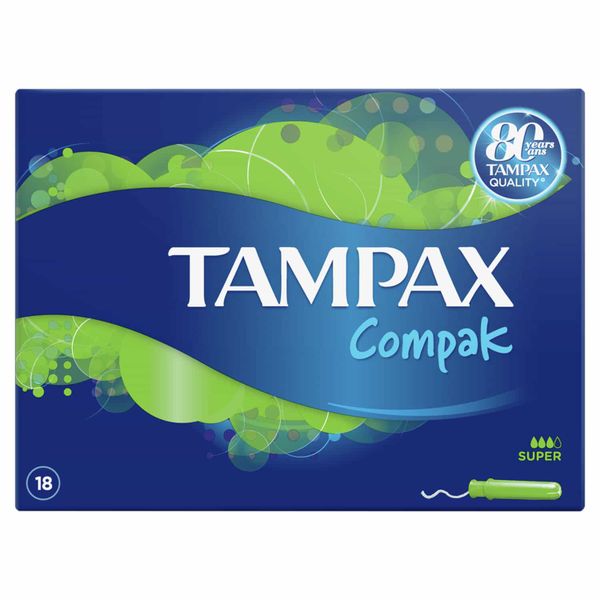 Tampax Compak Super Tampons with Applicator, 18 Tampons