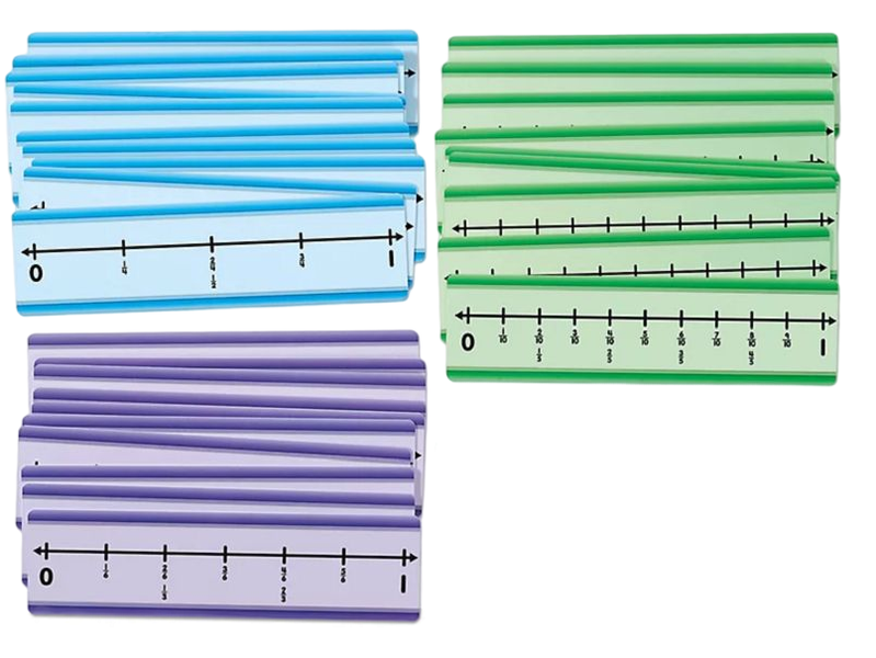 Student Write &amp; Wipe Number Lines – Fractions – Set of 30