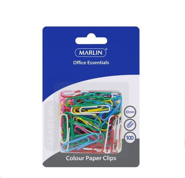Marlin - Office Essentials Colour Paper Clips (Pack Of 12)