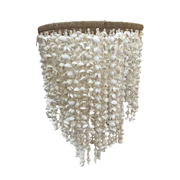 Hanging Lamp Shell Strand - Coastal Boho Light Fixture | Sculptural Light