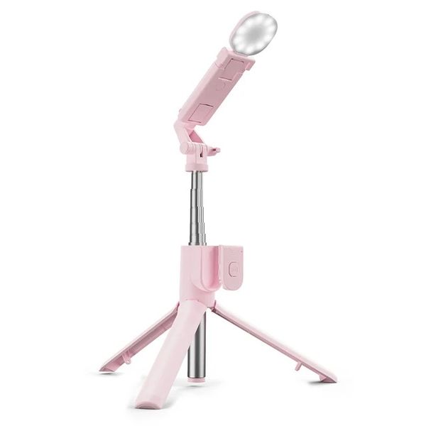 Pink Phone Tripod &amp; Selfie Stick with Light &amp; Remote