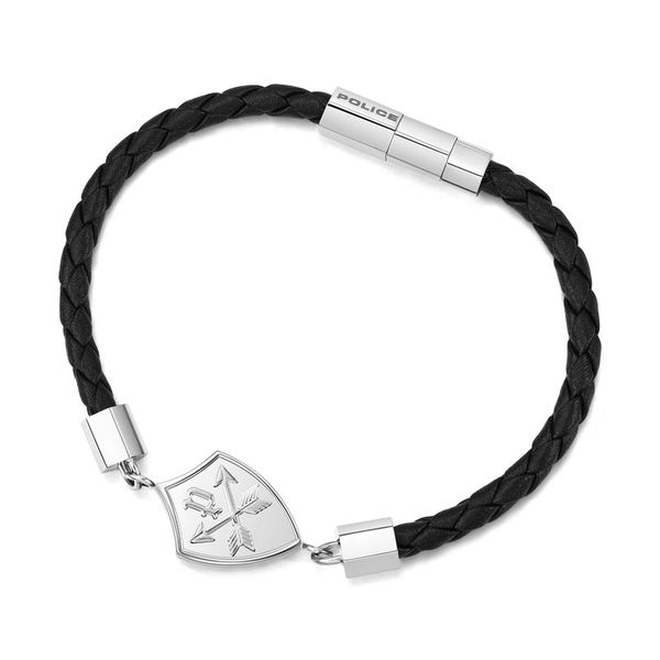 Police Jewellery Geometric Metal Bracelet - Shiny Black