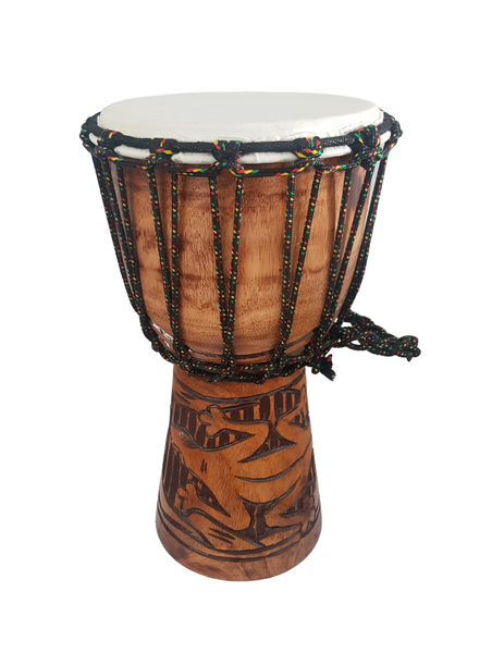 Djembe Hand Drum Deep Carving - Gecko 30cm