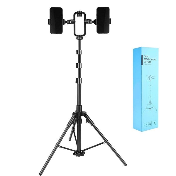 Adjustable Height 190CM Lightweight Aluminium Phone Stand 3-Phone Slots