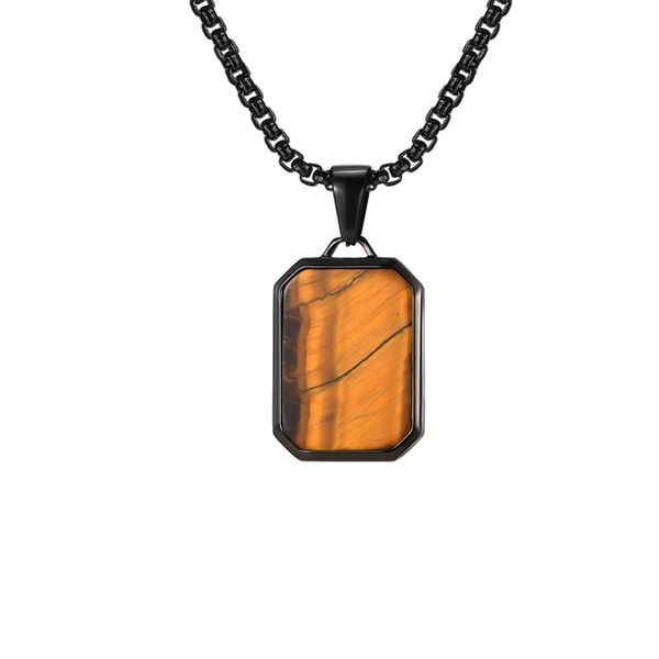 Stainless Steel Geometric Rectangle Pendant Necklace