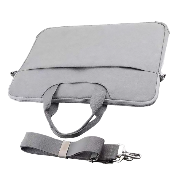 B03 - 13.3 Inch Slim Laptop Shoulder Bag With Multiple Compartments - Black