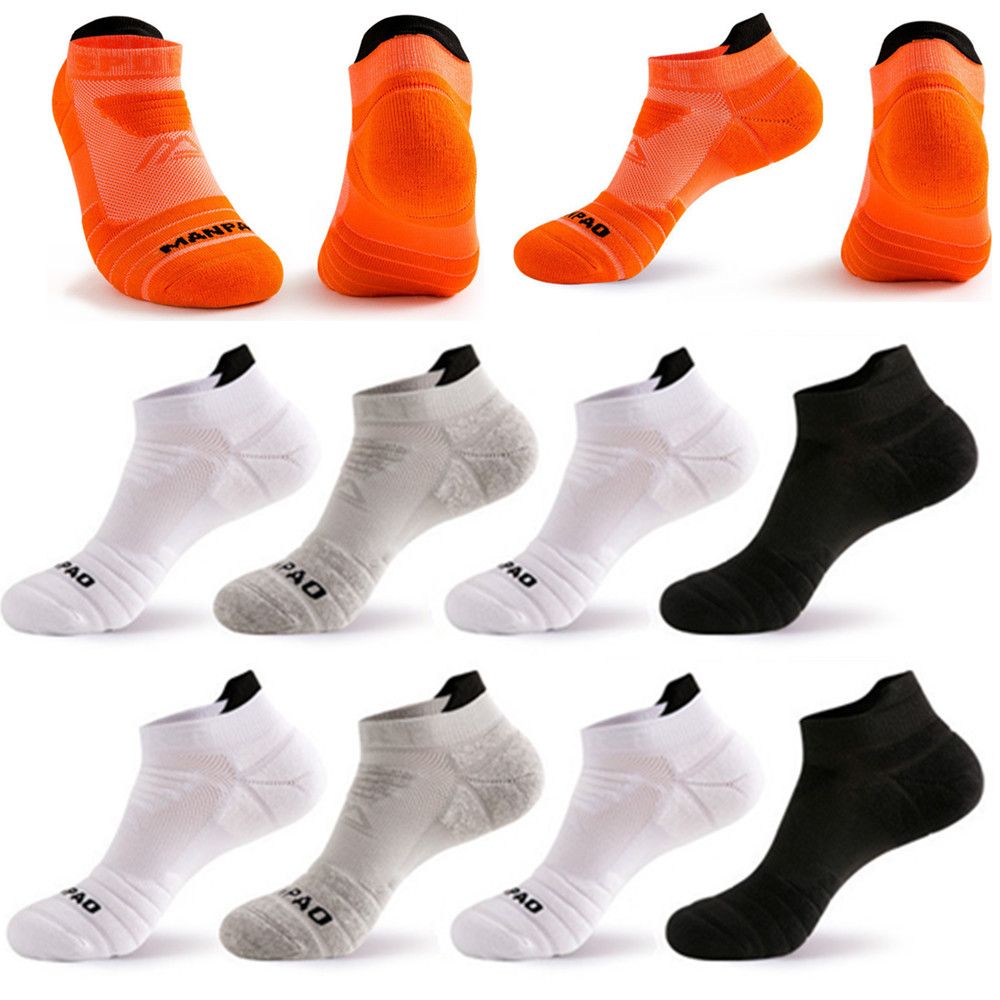 10x MANPAO Sports Socks Unisex Cotton - 2 Orange, 4 White, 2 Black 2Grey