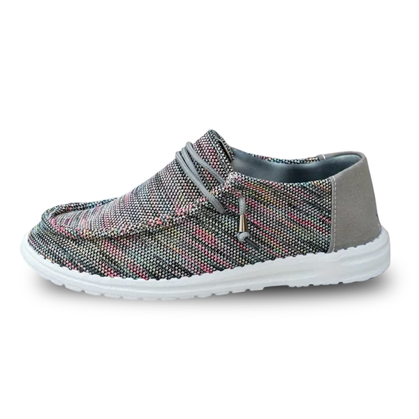 Womens Grey/Pink Casual Loafers