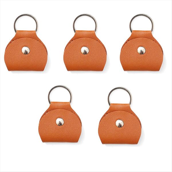 5 x Guitar Pick Holder Keychain Guitar Pick Holder Bag Black