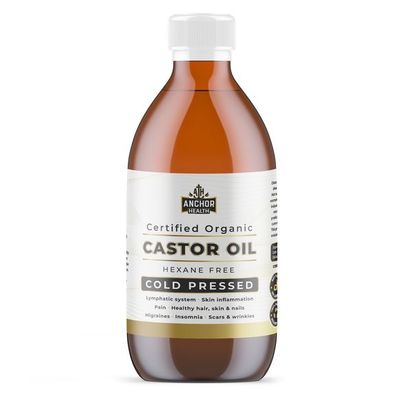 Castor Oil Organic - Cold Pressed - 200ml- for Hair, Skin &amp; Wellness