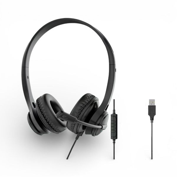 USB Wired Headset With Microphone Call Center Headphones -JTY1225