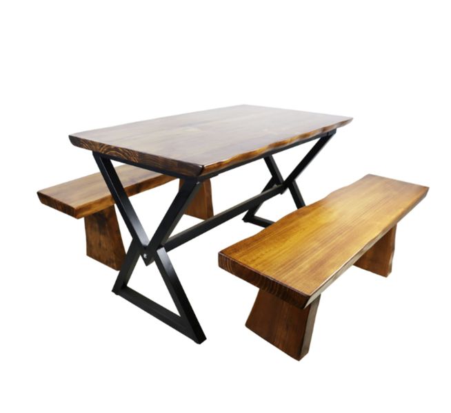 Wooden Table and Bench Set