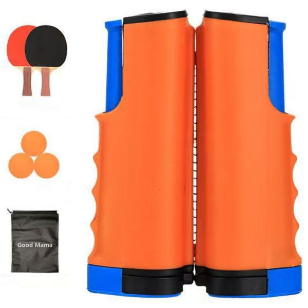 GoodMama Portable Table Tennis Set with Retractable Ping Pong Net Post