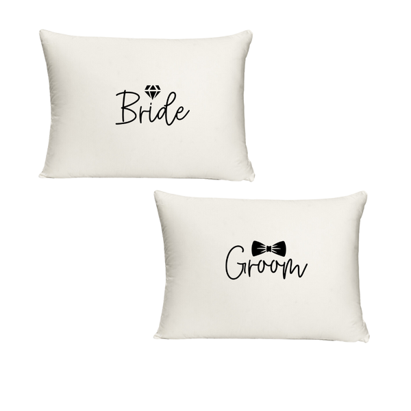 BG - Bride and Groom Twin Standard Pillow Cases