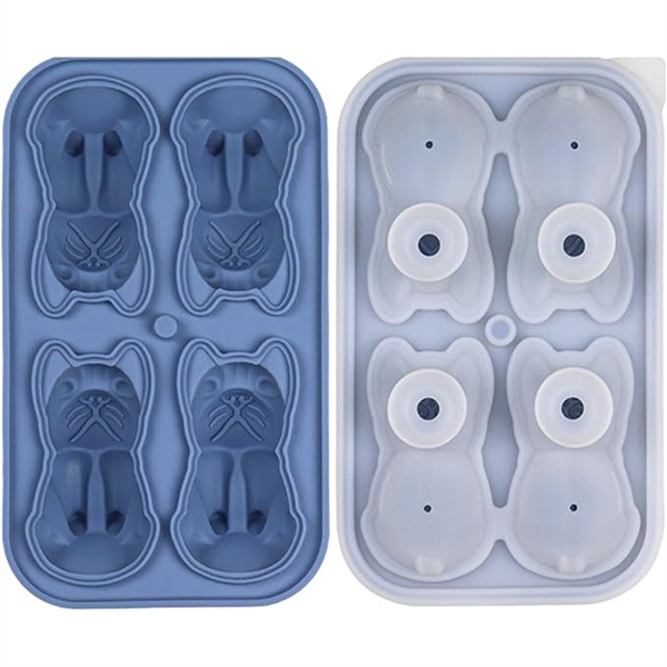 Ice-Cube Tray with Lid - 3D French Bulldog