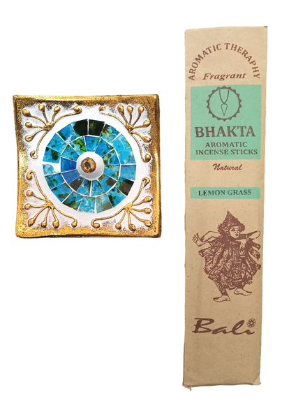 Mosaic Incense Holder With Incense Stick Pack - Square