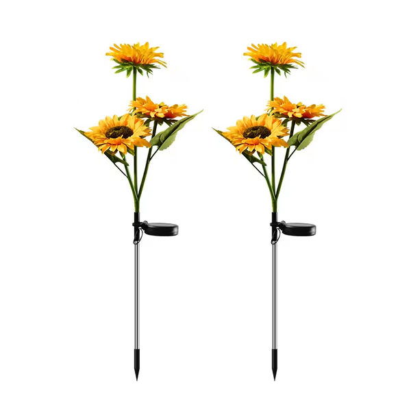 2 Pieces Of Simulated Sunflower Lawn Garden Lights