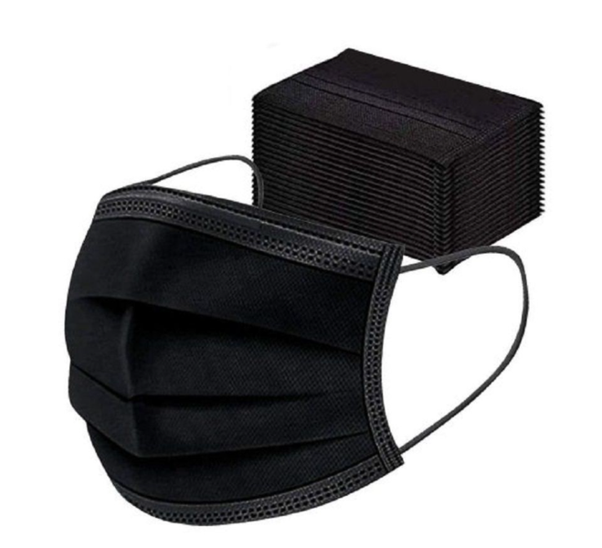 Face Mask - Kids 3 Ply Disposable Mask - Black (Pack of 50)
