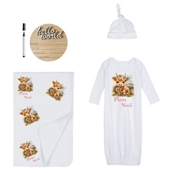 New Born-Sleeping Bag, Swaddle,Hat&amp;Birth Announc-Hello World-Brave Courages