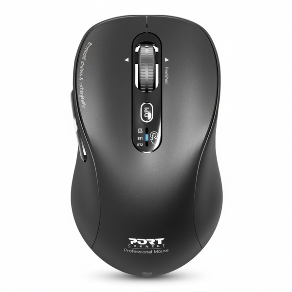 Port Wireless Rechargeable Mouse - Bluetooth &amp; RF, Ergonomic Design