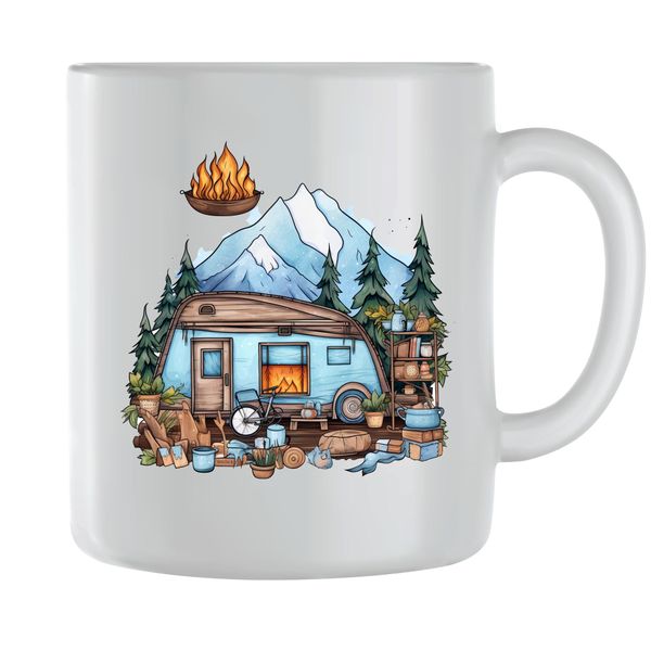 On Fire Coffee Mugs for Men Women with Outdoor Camping Graphic Cups Gift163