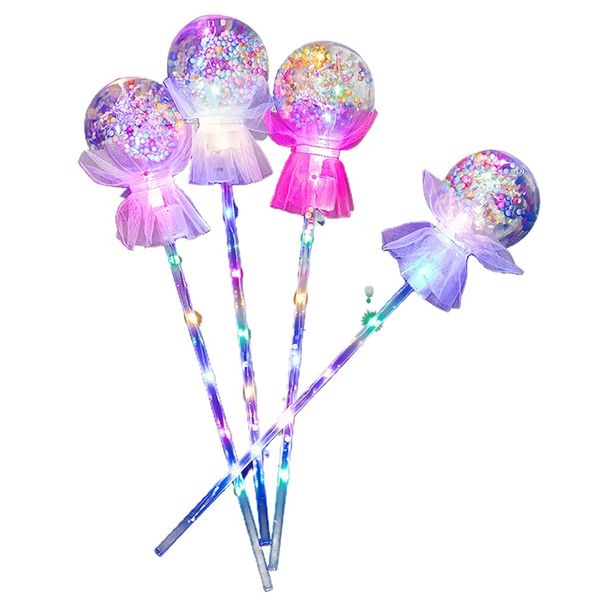 4 Pack Light Up Ball Wands - 38cm