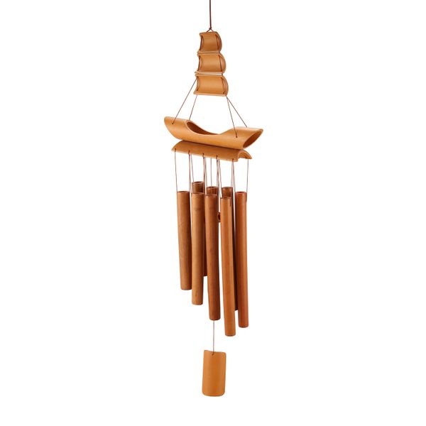 Bamboo Wind Chime Handmade Natural Home Decor Outdoor Yard Wind Bell