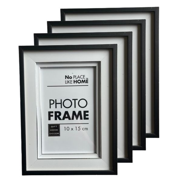 Multi-Layer Plastic Wood Finish Picture Frame (15cm x 20cm) Pack of 4