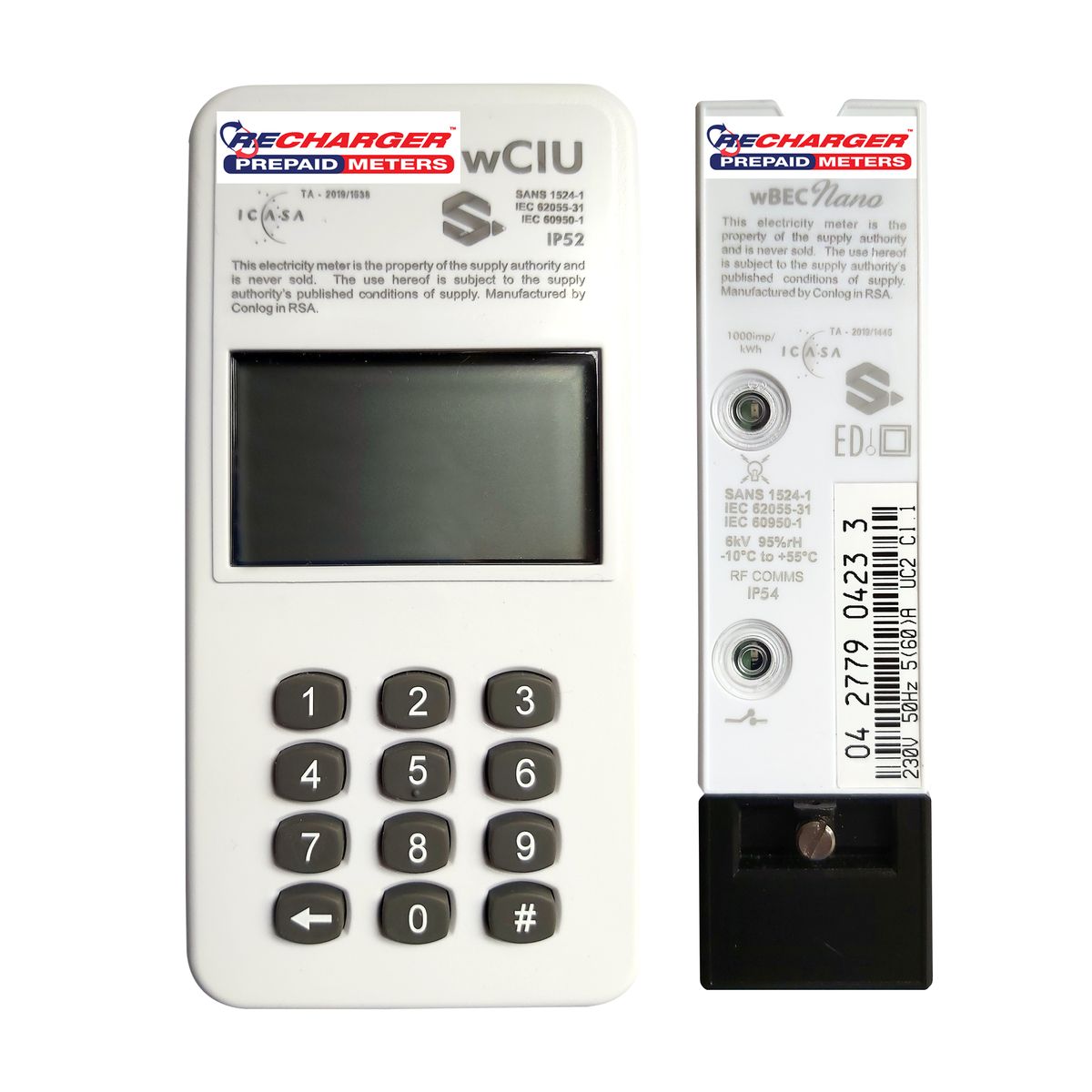 Recharger Nano Din Rail Split Wireless 60Amp Prepaid Electricity Meter 