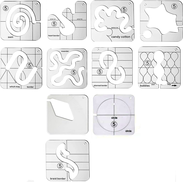 11 Pcs Quilting Template Set Free Motion Quilting Rulers Sewing Tool