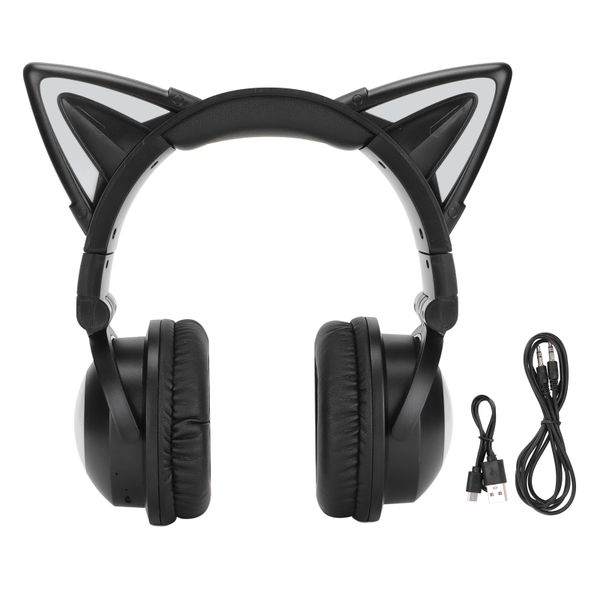 Cat Ear Bluetooth Headset Stereo with Microphone LED Cute for Children
