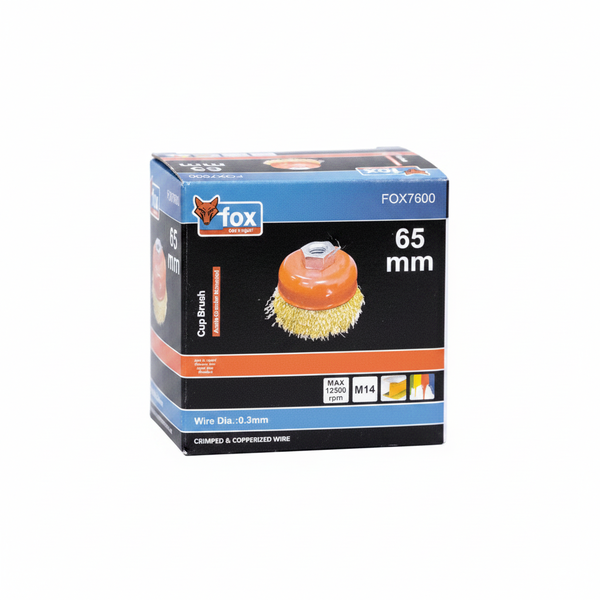 Fox - Crimped Wire Cup Brush for Angle Grinders - M14 - 65mm