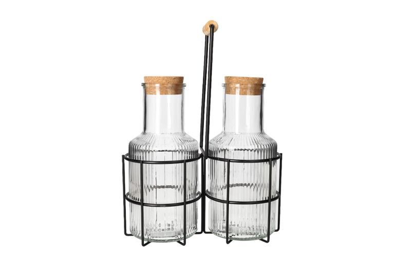 Danny home Glass Juice Jar with Stand - 3 Piece