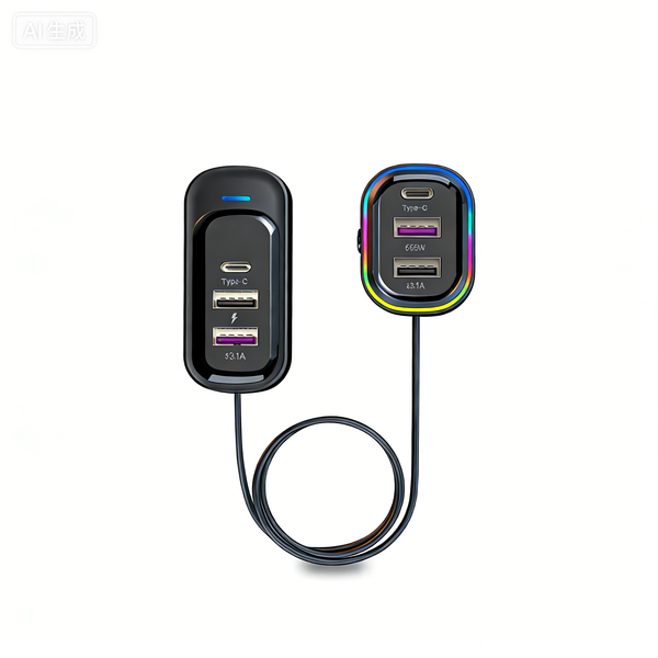 Car Cigarette Lighter 66 W+15 W Car USB Chargers, Fast Charging, 6 Ports