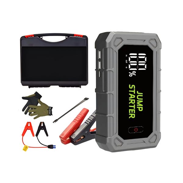 18000mAh 1000A Portable 12V Car Jump Starter with Torch, Case &amp; Gloves