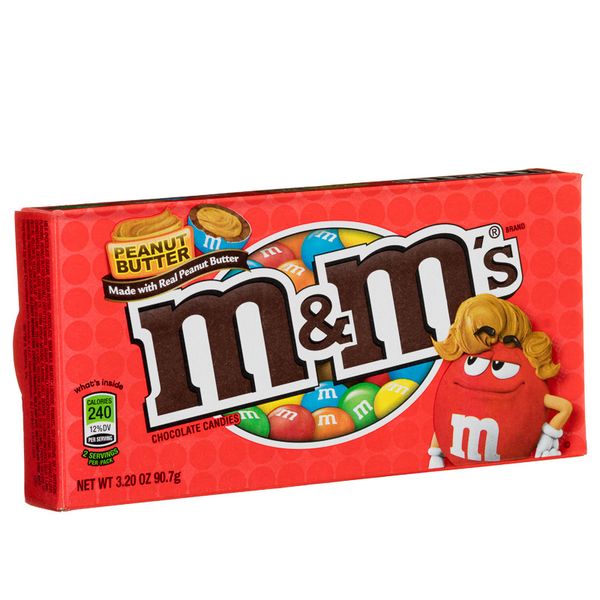 M&amp;M's Peanut Butter Milk Chocolate Candy Sweets Theater Box - Pack 2