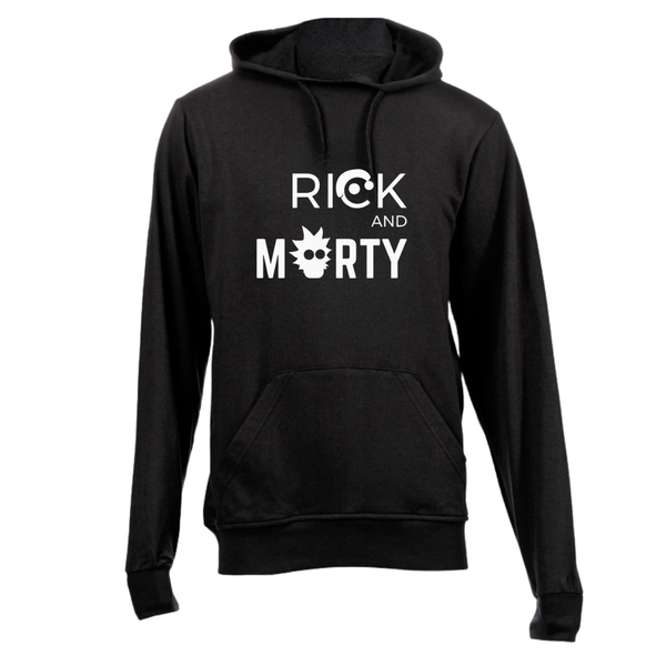 Black Brushed Cotton Hoodie - Ricka and Morty Sil