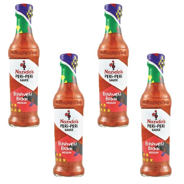 Nando's Bushveld Braai Medium Peri-Peri Sauce - 4 x 250ml
