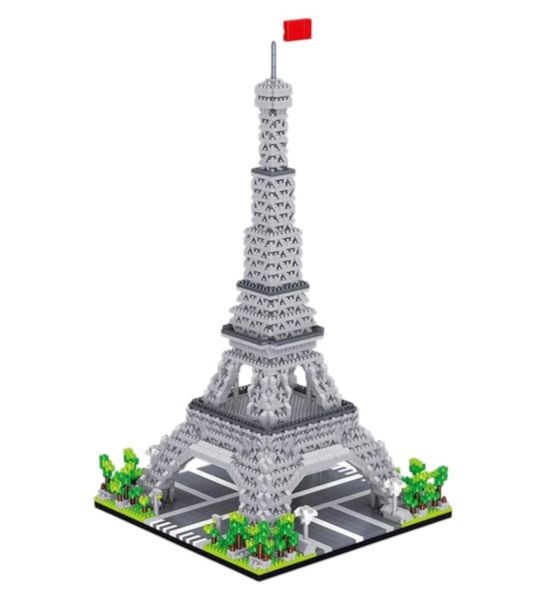 Eiffel Tower Model Building Blocks - Grey