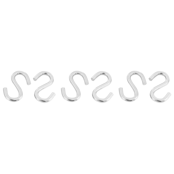 6-Pack Heavy-Duty S Shaped Hooks Hammock S Hooks Utility Hooks 3-Inch Long