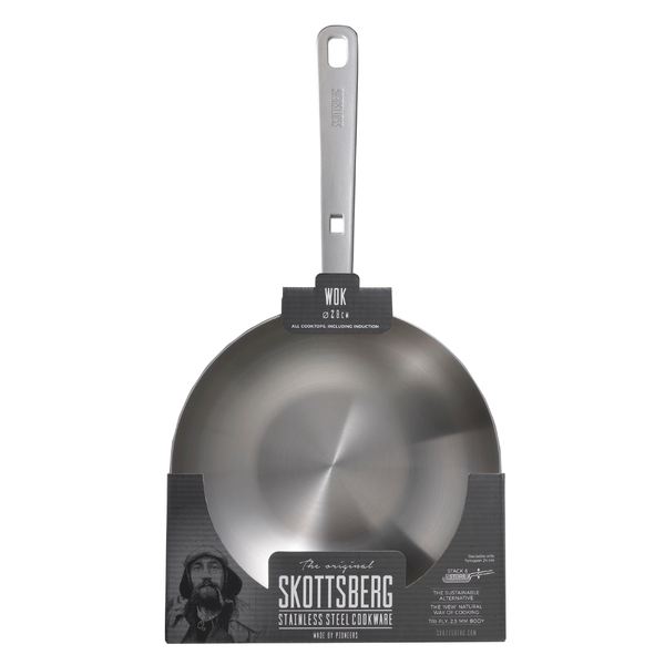 Skottsberg Stainless Steel Wok 28cm