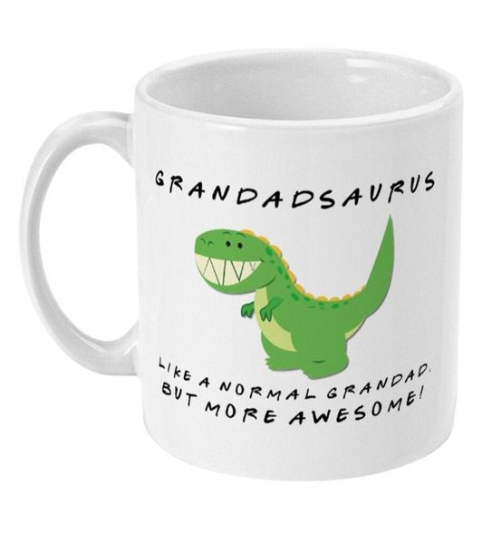 Grandadsaurus Dinosaur Birthday Christmas Fathers Day Grandad Gift Mug