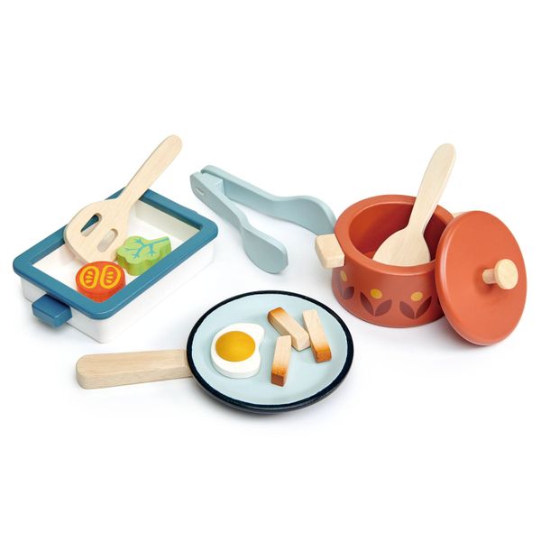 Tender Leaf Wooden Pots and Pans Play Set